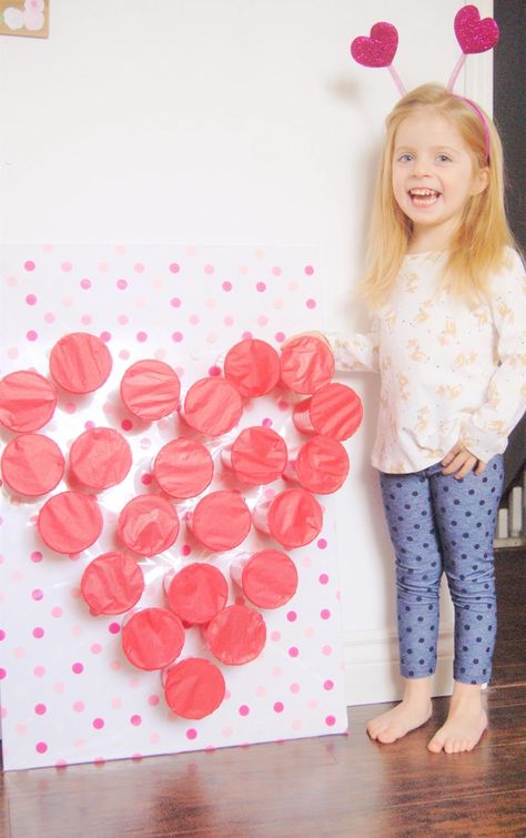 Heart Punch Game, Valentines Punch Board, Preschool Valentines Games, Valentines Party Craft, Punch Cups Game, Valentine’s Day Games For Classroom, Punch Board Game Diy, Punch Cup Game, Punch Party Game