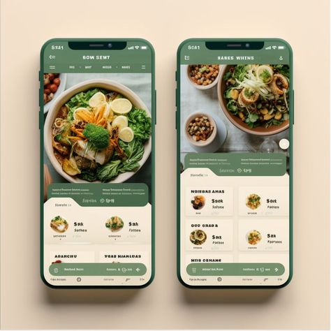 Vegan Dining App Design | Creative App Design | App Design | Vegan Food Landing Page Design | Created by #MidjourneyAI, #Midjourney #aiart #art #ai #artificialintelligence #machinelearning #aiartcommunity #aiwebsite 😍 Food Delivery App Ui Design, Food Landing Page Design, Food App Ui Design, Food Landing Page, Ux Elements, Creative App Design, Meal Planner App, Linkedin Post, Food Ordering App Food Recipe Website Design, Cooking App Design, Food Mobile App Design, Nutrition App Design, User Interface Design Mobile App, Food Delivery App Ui Design, Food Landing Page Design, Food App Ui Design, Food App Design