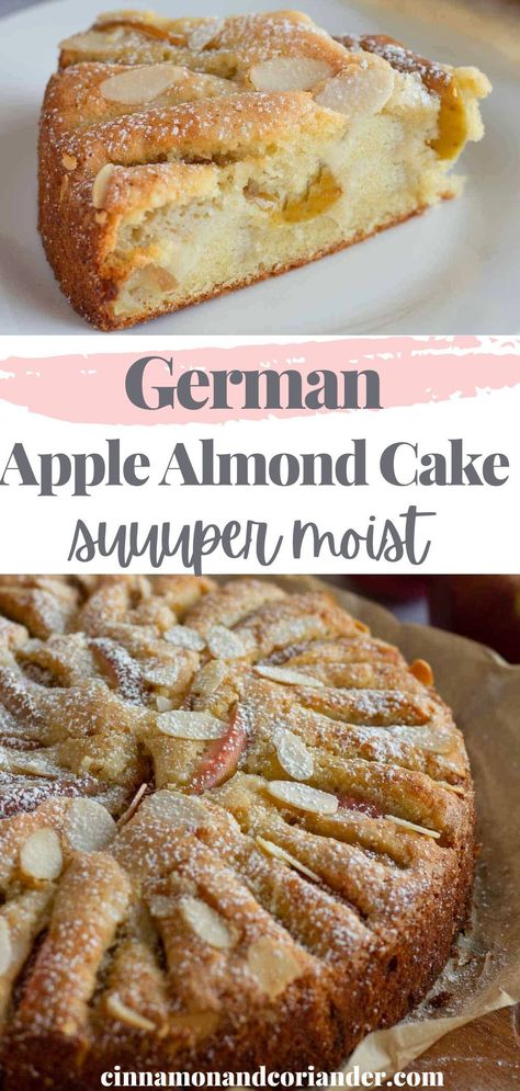 Almond Paste Cake Recipes, Apple Marzipan Cake, Recipes With Marzipan Paste, Recipes Using Almond Paste Desserts, German Almond Cake, German Food Recipes Dessert, European Baked Goods, Recipes With Marzipan, Advanced Baking Recipes