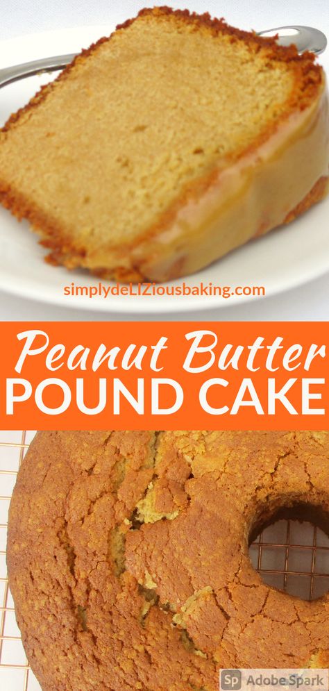 Peanut Butter Pound Cake-Amazing Cake with scrumptious peanut butter flavor. Easy homemade recipe with simple ingredients. Click here for recipe. #poundcakelove Peanut Butter Pound Cake Easy, Peanut Butter Bundt Cake Recipes, Different Pound Cake Flavors, Easy Peanut Butter Cake 4 Ingredients, Peanut Butter Loaf Cake, Pound Cake Flavor Ideas, Peanut Cake Recipe, Peanut Butter Cake Recipe Easy, Peanut Butter Cake Recipe Homemade