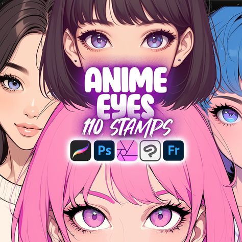 ✅CLICK THE LINK!⬆️Download 110+ anime eyes stamps for Procreate, Photoshop & Clip Studio Paint! Perfect for creating unique & expressive characters. #animeeyes #procreate #photoshop . #Procreate_Anime #Procreate_Pocket #Sai_Brushes #Chibi_Eyes Procreate Pocket, Sai Brushes, Chibi Eyes, Procreate Tips, Manga Eyes, Anime Lineart, Ipad Procreate, Brushes Procreate, Adobe Fresco