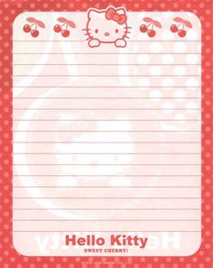 KAWAII SHEEPIE: Charmmy Kitty Stationary Scans | letter stuff ... Hello Kitty Notes, Hello Kitty Notepad, Mini Sketchbook, Writing Design, Hello Kitty Photos, Letter Designs, Goodnotes Template, Hello Kitty Printables, Writing Paper Printable Stationery