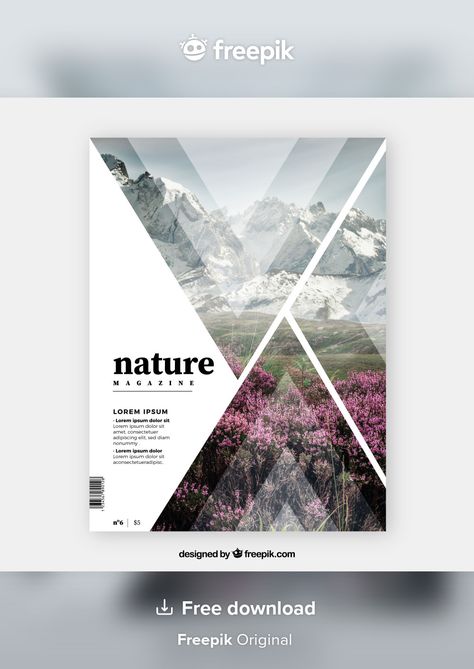 Nature magazine cover template Premium V... | Premium Vector #Freepik #vector #brochure #flyer #cover #nature Cover Page Magazine Design, Media Coverage Design, Catalog Cover Design Inspiration, Magazine Cover Nature, Nature Brochure Design, Brochure Cover Design Inspiration, Brochure Front Page Design, Travel Magazine Cover Design, Cover Page Magazine