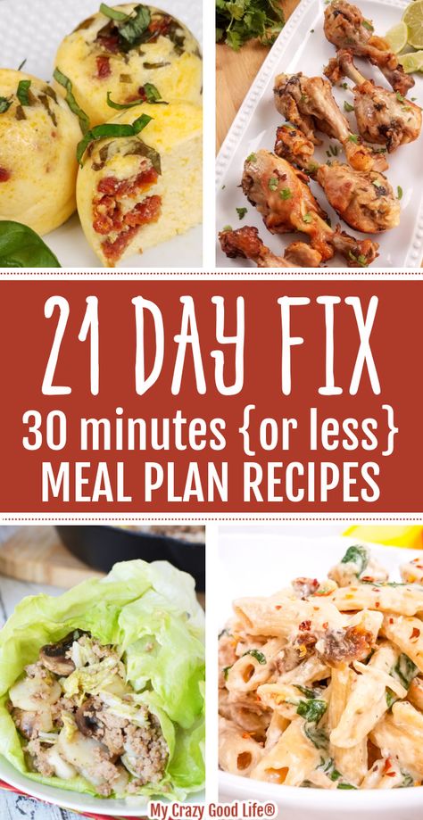 Is it your dream to have a healthy and delicious meal on the table QUICKLY? This 21 Day Fix 30 minute or less meal plan can help make that dream a reality. These recipes are perfect for healthy meal prep for breakfast, lunch, dinner and snacks! #21dayfix #21df #healthyrecipes #mealplan #mealprep #30minuterecipes #easyrecipes #quickmeals 21 Day Fix Meal Recipes, 21 Day Fix Air Fryer Recipes, 21 Day Fix Lunch Ideas For Work, 21 Day Fix Meal Plan 1500-1799, 21 Day Fix Meal Plans 1200-1499, Whals Protocol, 21 Day Fix Lunch Ideas, 21 Day Fix Lunch, 21 Day Fix Recipes