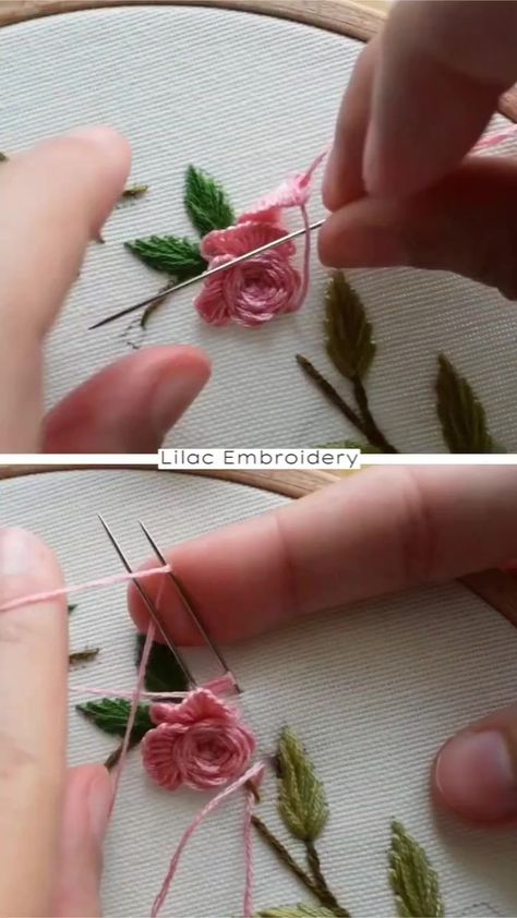 Karpet Perca, Stitching Flowers, Projek Menjahit, Basic Hand Embroidery Stitches, Ribbon Embroidery Tutorial, Embroidery Lessons, Diy Embroidery Designs, Hand Embroidery Patterns Flowers, Hand Embroidery Videos