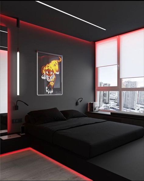 bedroom wallpaper
bedroom aesthetic
bedroom wall decor
bedroom decor ideas Black Bedroom Decor For Men, Black Room Aesthetic Men, Boy Room Ideas Aesthetic, Ideas Para Decorar Cuartos Hombres, Ideas Cuarto Hombre, Black Room Ideas For Men, Bedroom Bed Design Modern, Boy Room Aesthetic, Rgb Bedroom