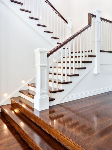 New flooring return on investment | 13 Decisions Homeowners Never Regret Staircase Paint, Painted Staircases, Add A Bathroom, Handrail Design, Hardwood Stairs, Stair Parts, Wood Stairs, Stair Railing, Staircase Design