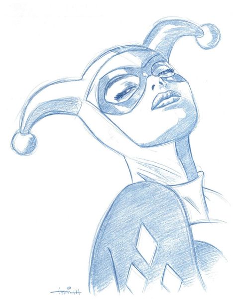 Harley Quinn by Todd Aaron Smith Aaron Smith, Comic Art Sketch, Harley Quinn Drawing, Spiderman Art Sketch, Harley Quinn Artwork, Sketch Portrait, Angel Drawing, Best Anime Drawings, Line Sketch