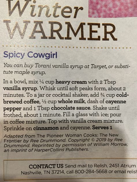 Spicy Cowgirl Coffee Pioneer Woman Spicy Cowgirl Coffee, Pioneer Woman Coffee, Cowgirl Coffee, Iced Drinks Recipes, Cowboy Coffee, Coffee Party, Pioneer Woman Recipes, Vanilla Syrup, Cold Coffee