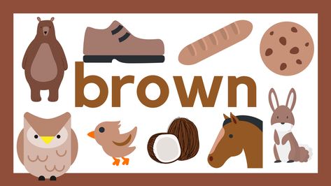 Learn about the color brown. Brown Clipart, Colors Learning, Learn Colors, Kindergarten Learning, Preschool Printables, Educational Worksheets, Fun Run, Colors Brown, Learning Colors