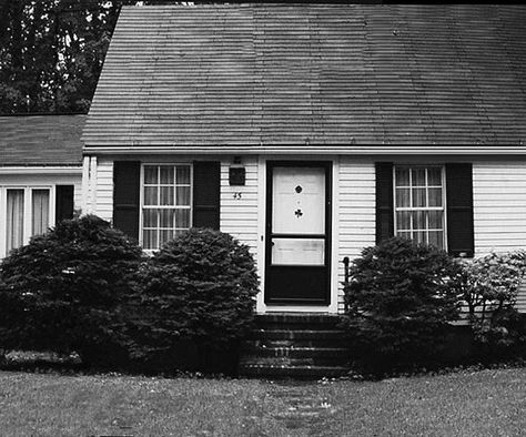 Before: Unflattering Facade Adding Front Porch To Cape Cod House, Before And After Cottage Renovation, 1940s Exterior House, Cape Exterior Before And After, Adding Exterior Character, Best Siding Colors For Small Houses, 1940 Bungalow Exterior, Cape Cod Exterior Makeover Before After, Cape Homes Exterior