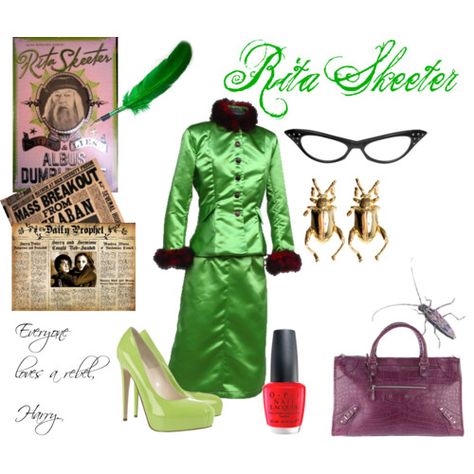 Rita skeeter style Hogwarts Clothes, Hogwarts Costume, Wizarding Fashion, Hogwarts Fashion, Rita Skeeter, Disney Bounds, Festa Harry Potter, Harry Potter Cosplay, Harry Potter Halloween