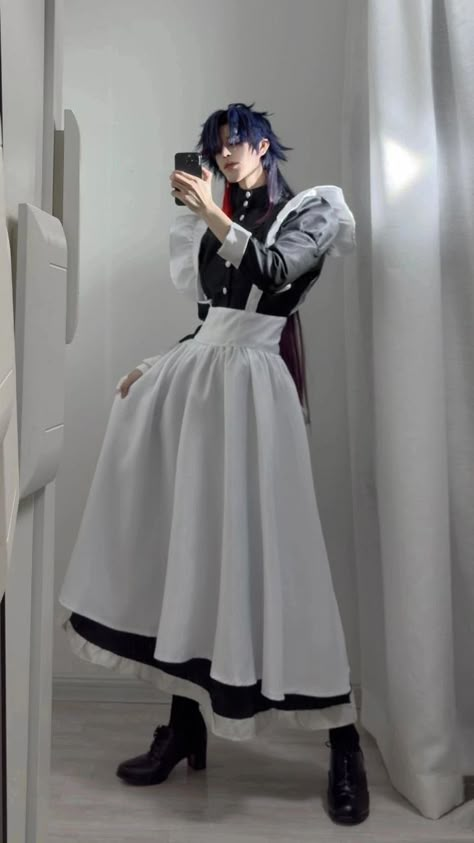 Maid Cosplay, Male Cosplay, Maid Outfit, Madara Uchiha, Cosplay Outfits, Art Reference Poses, Boyfriend Pictures, Cute Icons, Fashion Inspo Outfits