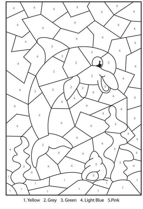 Adult Color By Numbers - Best Coloring Pages For Kids Adult Color By Number, Color By Number Printable, Dolphin Coloring Pages, Math Coloring, Puffy Paint, Printable Numbers, Color By Numbers, Color By Number, Color Worksheets