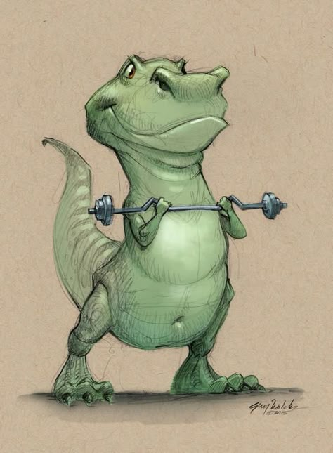 Cute T Rex Cartoon, Working Out Drawing, T Rex Drawing, T Rex Illustration, T Rex Cartoon, T-rex Art, February Art, Dinosaur Sketch, Geeky Art