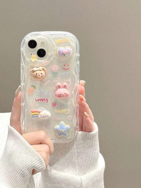 Free Returns ✓ Free Shipping✓. 3D Cartoon Rabbit & Bear Decor Phone Case- undefined at SHEIN. Cute Iphone 13 Cases, Iphone 15 Cases, Decor Phone Case, Kawaii Iphone Case, Kawaii Phone, Casing Iphone, Girly Phone Cases, Kawaii Phone Case, Cute Phone Case