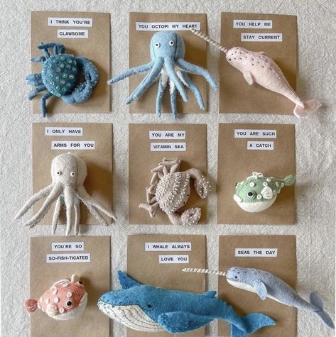 Seas The Day, Miniature Crochet, Felt Projects, Needle Felting Projects, Vitamin Sea, Creation Couture, Sewing Toys, Ornaments Design, Felt Toys