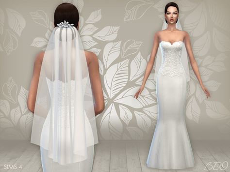 Wedding dress 02 and veil for The Sims 4 by BEO Ts4 Wedding Veil, Sims4 Wedding Veil, Sims 4 Cc Maxis Match Wedding Veil, Sims 4 Wedding Accessories, Sims 4 Wedding Veil Maxis Match, Sims 4 Cc Wedding Veil, Sims Wedding, Sims 4 Wedding Dress, Sims 4 Cc Kids Clothing