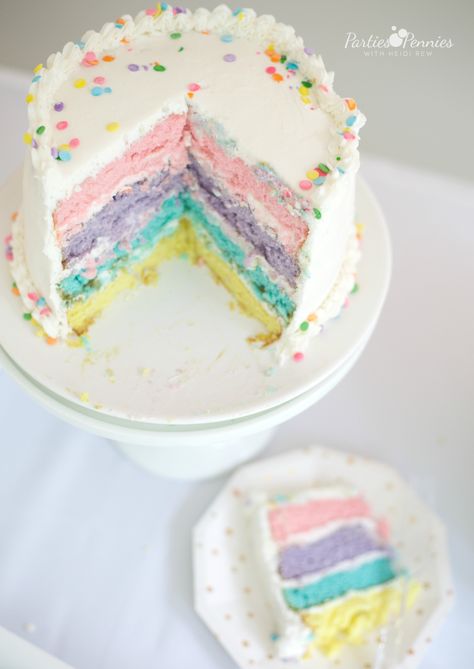 Rainbow Sprinkle Cake, My Little Pony Pinkie Pie, 4de Verjaardag, Rainbow Sprinkle, Pony Birthday Party, My Little Pony Birthday Party, Little Pony Birthday Party, Pastel Birthday, 귀여운 음식 그림