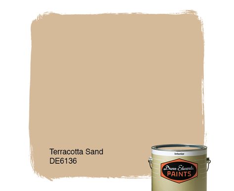 Check out Terracotta Sand DE6136 #D6BA9B, one of the 2006 paint colors from Dunn-Edwards. Order color swatches, find a paint store near you. Blue Grey Paint Color, Stone Colour Paint, Sand Paint Color, Dunn Edwards Colors, Blue Grey Paint, Front Yard Remodel, Paint Color Visualizer, Tan Paint Colors, Taupe Paint Colors