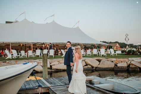 On a beautiful weekend last July, Alyssa and Chris were married in a beautiful copper accented Nonantum Resort wedding. Kennebunkport Wedding, Sperry Tents, Blue Taper Candles, Boho Tent, Church Reception, Beautiful Weekend, Tent Lighting, Tent Reception, Lakeside Wedding