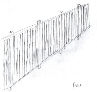 This is a sketch of a fence outside of Smith Hall that I did on 1-19-11. I illustrated the pattern of this fence because of how simple, yet useful it is. Fence Sketch, Fence Drawing, Comic Reference, Stone Fence, Concrete Walls, School Of Architecture, Architectural Sketch, Sketch Ideas, Background Art