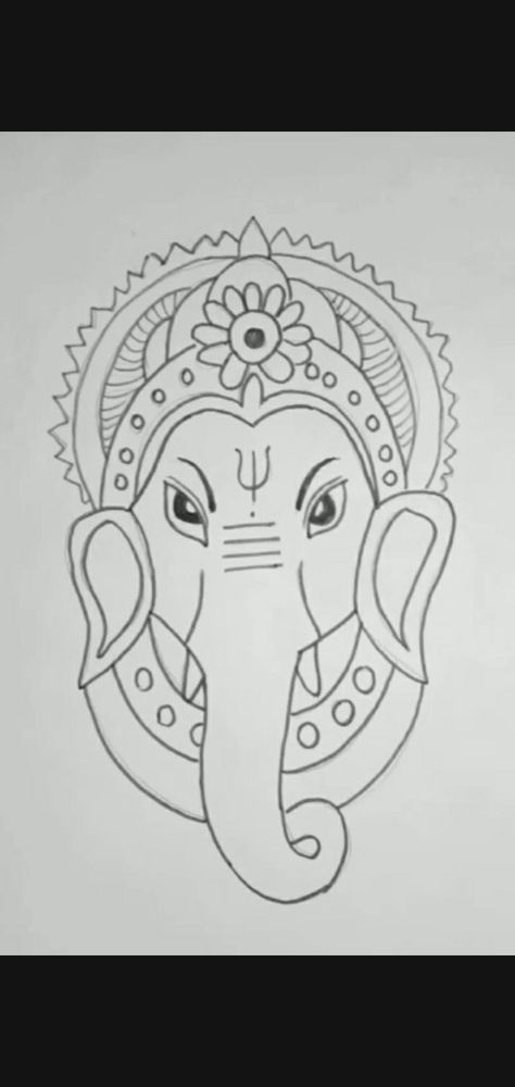 #easy drawing Ganapati Simple Drawing, Easy Drawings Of Lord Ganesh, Lord Vinayaka Drawings Easy, Easy Ganpati Drawing For Kids, Ganpati Bappa Drawing For Kids, Panda Drawing Easy, Ganpati Drawing, Panda Drawing, Drawing Tutorials For Kids