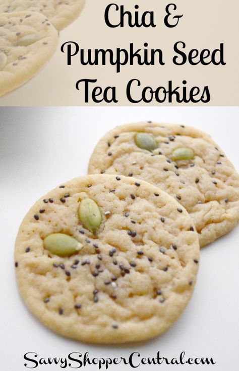 Chia & Pumpkin Seed Tea Cookies - Nothing beats a delicious treat of tea cookies. Adding chia and pumpkin seeds gives your cookies a nutritional kick. Pumpkin Seed Cookies, Nourishing Snacks, Chia Cookies, Business Incubator, Chia Recipes, Cookies Pumpkin, Seed Cookies, Chia Recipe, Chia Seed Recipes