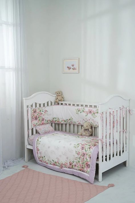 Name: Blush Floret

Detail: 
Girls - Baby Cot Set Adorn refreshing blush pink floral baby cot set for your little one's cot.

Product Detail:
Color: Pink Fabric: 100% Cotton Thread Count: T-150 Size: Standard Dimensions:  1 Pillow | 20x33 cm | 8x13 Inch 1 Fitted Sheet | 30 inches x 48 inches + 5 1 Comforter | 84x107 cm | 33x42 Inch 1 Bumper | 30x228 cm | 12x90 inch


Retail Price: 7990 Floral Nursery Bedding Set, Baby Cot Sets, Blush Pink Crib Bedding, Baby Cot Bedding Girl, Pink Crib Bedding Set, Dolls Cot Bedding, Baby Cot, Floral Baby, Pink Fabric