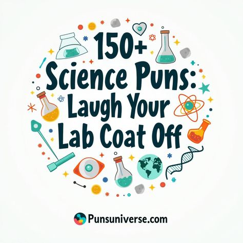 Get ready to giggle with "150+ Science Puns: Laugh Your Lab Coat Off"! 🌟 Whether you're a nerdy Newton or a playful Einstein, these puns will have you in stitches. Discover hilarious wordplay that’s sure to make your cells split with laughter! Perfect for science lovers and pun enthusiasts alike! 😂 #puns #ScienceHumor #LabLife #GeekyGags #WordPlay #STEMFun Science Puns Funny, Water Puns, Witch Puns, Lab Humor, Holiday Science, Science Puns, Biology Teacher, Science Lover, Funny Science Jokes