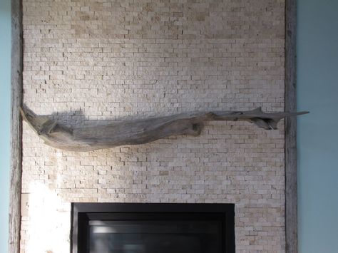 driftwood mantle Driftwood Mantle, Driftwood Fireplace, Beach House Fireplace, Mantle Inspiration, Coastal Fireplace, House Fireplace, Fireplace Inspiration, Wood Mantle, Drift Wood