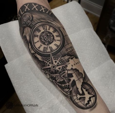 Map Grid Tattoo Design, Tattoo World Map, Compass And Map Tattoo, Navy Tattoos, Map Tattoo, Tattoo World, Mark Tattoo, Map Tattoos, Theme Tattoo