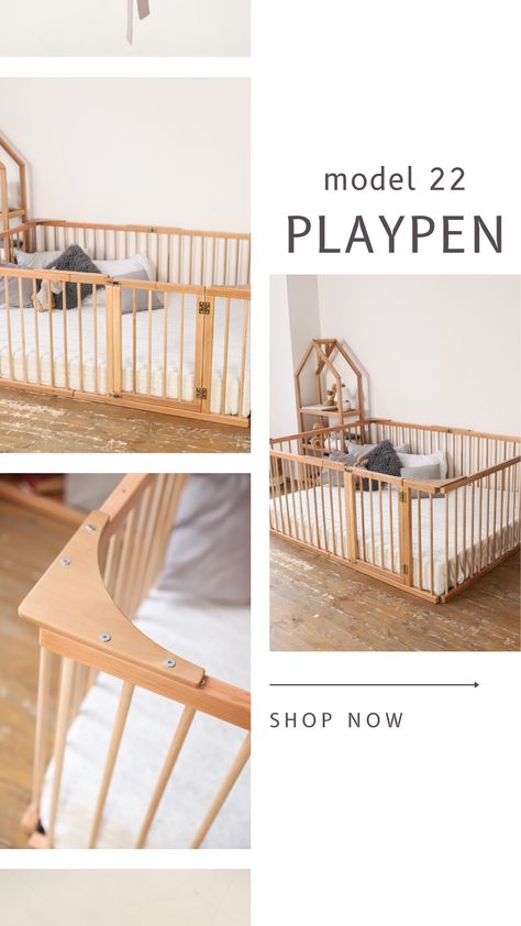 ✦ Sleep and Play The Transformable Playpen Bed by BUSYWOOD will be a highlight in your kid's room. There are two modifiable shapes of the playpen, which can be fixed with the help of special fixators for the corners Playpen Bed Ideas, Playpen Bed, Toddler Beds, Baby Room Decor, Baby Room, Toddler Bed, The Help, Kids Room, Ukraine