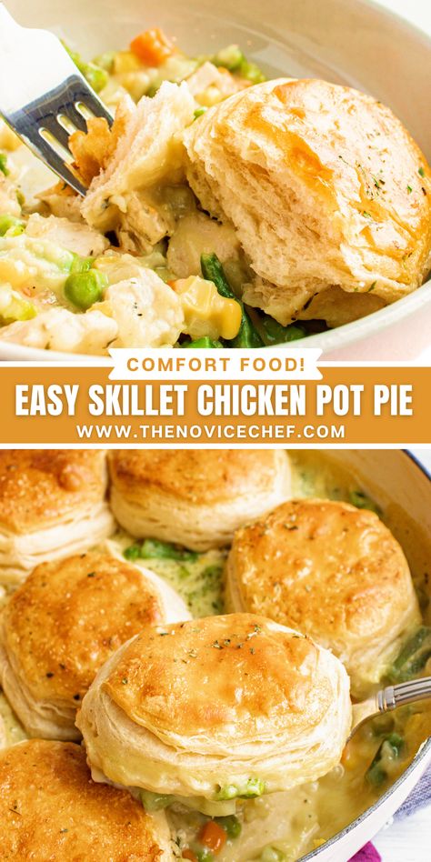 Chicken Mixed Vegetables, Chicken Pot Pie Recipe With Biscuits, Skillet Chicken Pot Pie, Chicken Pot Pie With Biscuits, Pot Pie With Biscuits, Bisquick Biscuits, Biscuit Chicken Pot Pie, Chicken Delight, The Novice Chef