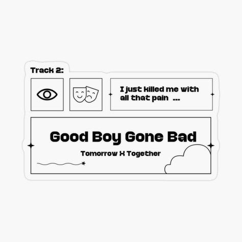 Txt Stickers Printable, Txt Stickers, Good Boy Gone Bad, Stickers Printable, Good Boy, Printable Stickers, Print Stickers, Sell Your Art, Black White