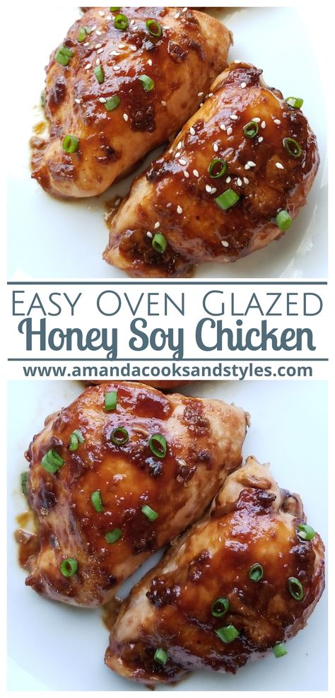 Honey Glazed Chicken Breast, Honey Soy Sauce Chicken, Honey Soy Baked Chicken, Easy Dinner Chicken, Honey Soy Chicken Thighs, Baked Honey Garlic Chicken, Chicken Breast Oven Recipes, Glazed Chicken Breast, Honey Baked Chicken