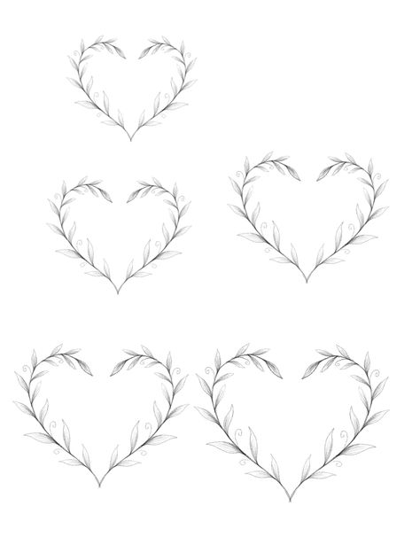 Heart Leaf Tattoo, Heart Shaped Leaves Tattoo, Vine Heart Tattoo, Heart Shaped Floral Tattoo, Heart Shape Leaf, Wreath Tattoo, Heart Shaped Wreaths, Knee Tattoo, Dark Heart