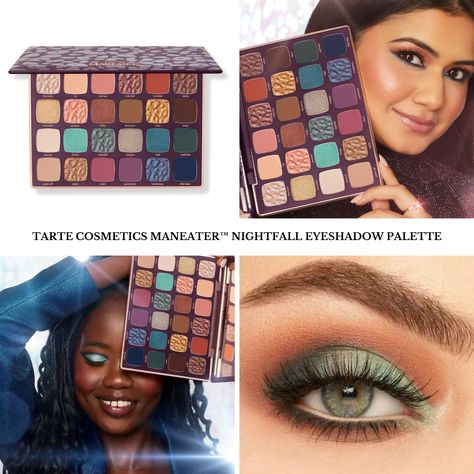 Tarte just released their new Maneater™ Nightfall Eyeshadow Palette for the 2023 Holiday season. The palette includes 24 shades in warm and cool tones featuring mattes, shimmers, and sheens. It is available now and priced at $52. The post Tarte Cosmetics Maneater™ Nightfall Eyeshadow Palette appeared first on BeautyVelle | Makeup News. Tarte Maneater Nightfall Looks, Tarte Maneater Palette Looks, Tarte Eyeshadow Palette Looks, Tarte Maneater Palette, Hair Colour For Green Eyes, 2023 Makeup, Dark Eyeshadow, Diy Haircut, Makeup News