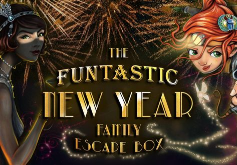 Epic New Year Family Escape Room Box | Save 50% on both games Family Escape Room, New Years Eve Escape Room, Escape Room Movie, Escape Room Games, Escape Box, Create Your Own Escape Room For Adults, Digital Escape Room, Family Box, New Year Deals