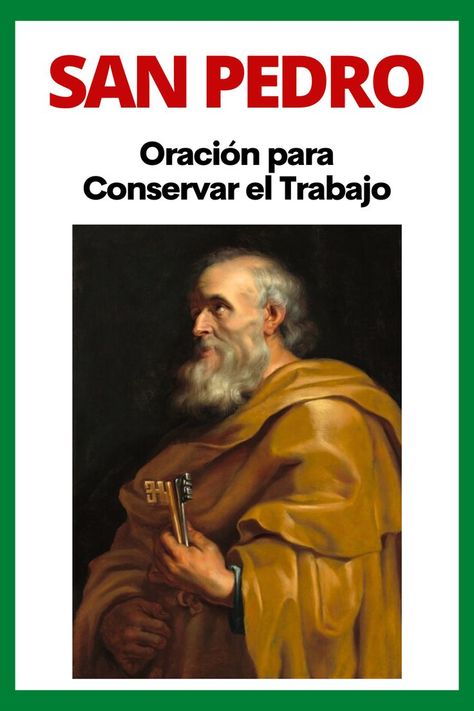 Te INVITAMOS a REZAR la Oración a SAN PEDRO para Conservar el Trabajo. 🙏 Rézala con nosotros...
En el nombre del Padre, del Hijo, y del Espíritu Santo, Amén.
San Pedro, me rindo humildemente, a tus pies
me...
Haz Click para Ver el video de la oración completa. Que Dios te Bendiga! Morning Prayers, San Pedro, Audio, Santos