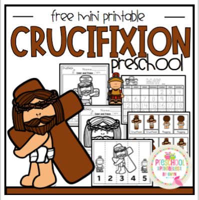 Free Crucifixion Mini Printable (Google Drive) By Gwyn Preschool Crucifixion Craft, Crucifixion Craft For Kids, Good Friday Crafts For Preschoolers, Good Friday Activities For Preschool, Crucifixion Of Jesus Craft, Preschool Bible Activities, Bible Class Activities, Jesus Crafts, Preschool Centers