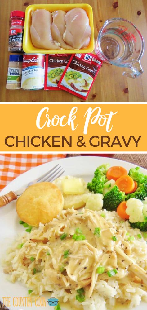 Best Chicken And Gravy Crockpot, Fall Family Dinner Ideas Crockpot, Croc Pot Chicken And Gravy, 9 Hour Crockpot Recipes Dinners, Easy Dinner Recipes 2 People, Chicken And Mixed Vegetables Crock Pot, Easy Fall Crock Pot Meals, Cream Of Chicken In Crock Pot, Shredded Chicken In Gravy