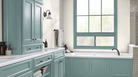 Behr Dragonfly Paint, Behr Bathroom Paint Colors, Behr Green Paint, Behr Green Paint Colors, Behr Blue Paint, Behr Blue Paint Colors, Relaxing Bathroom Colors, Behr Blue, Fairy Bathroom