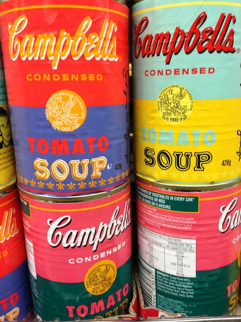 Campbell's Tomato soup, Warhol edition. Campbell's Tomato Soup, Arizona Tea, Tomato Soup, Drinking Tea, Beverage Can, Drinks, Canning