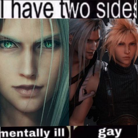 Final Fantasy Sephiroth Memes, Cloud X Sephiroth Fan Art, Cloud Strife Meme, Cloud Strife X Sephiroth, Sephiroth Memes, Cloud X Sephiroth, Cloud And Sephiroth, Sephiroth X Cloud, Ff7 Sephiroth