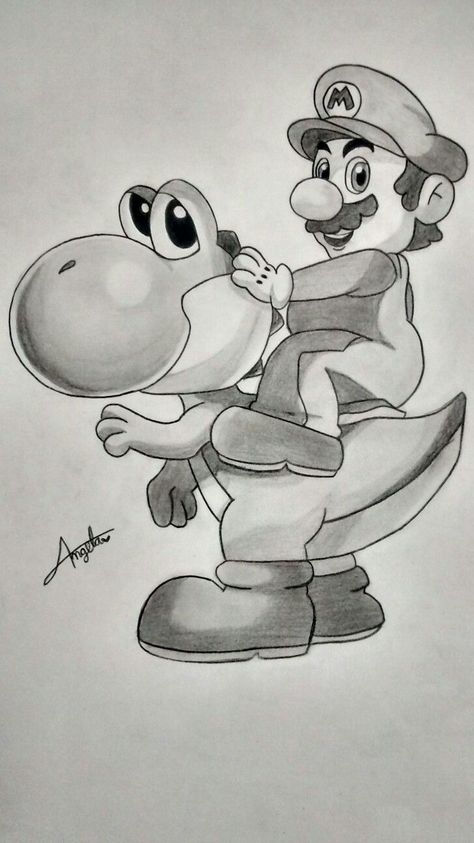 Mario Brothers Drawings, Mario Drawing Pencil, Super Mario Drawing Pencil, Super Mario Characters Drawing, Mario Drawing Sketch, Super Mario Drawing Easy, Super Mario Drawings, Mario Drawing Ideas, Super Mario Sketch