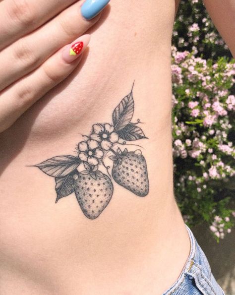 Tattoos With Meaning For Men, Strawberry Tattoos, Easy Tattoos, Strawberry Tattoo, 16 Tattoo, Omerta Tattoo, Muster Tattoos, Inspiration Tattoos, Tattoo Feminina