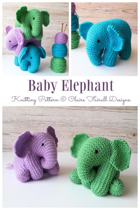 Knitted Elephant Pattern, Free Elephant Knitting Pattern, Knitted Elephant Pattern Free, Knit Elephant Pattern Free, Knitting Machine Amigurumi, Miniature Knitting Patterns Free, Knitting Elephant, Elephant Crochet Pattern Free, Knit Toys Free Pattern Stuffed Animals