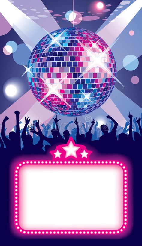 Disco party. Isolated raster version of vector image of disco banner with a part , #Aff, #version, #vector, #image, #raster, #Disco #ad Disco Banner, Disco Background, Happy Birthday Clip Art, Retro Invitation, Party Illustration, Dance Party Invitations, Lights Decoration, Mirror Lights, Disco Theme