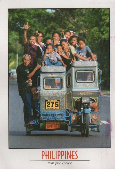 Philippine tricycle, full of passengers tricycle philippines Filipino Art, Philippines Culture, Philippine Art, Filipino Culture, Philippines Travel, Cebu, City Travel, Tricycle, The Philippines